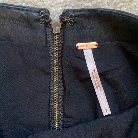 Free people vegan leather black mini skirt 2 - Picture 2 of 3